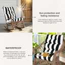 Outdoor High Back Chair Cushions 2-Pack, 44"x22"x 4" Fade-Resistant Waterproof Tufted Pads with Ties for Patio Rocking & Adirondack Chairs (Black White)