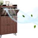 ChooChoo Shoe Storage Cabinet with 3 Flip Drawers and Deodorizer Size: 9.45"D x 31.5"W x 53.35"H(3-Drawers)