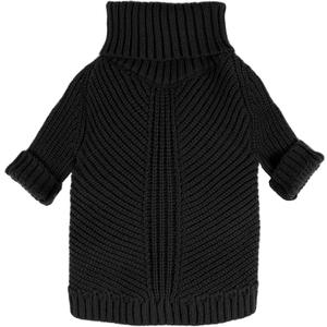 Fitwarm Dog Turtleneck Sweater, Thermal Knitted Pet Coat, Dog Winter Clothes for Small Dogs, Cat Apparel, Black, Medium