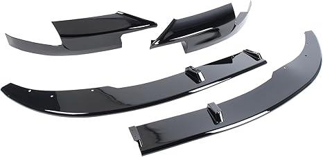 Front Bumper Lip Splitter Spoiler Compatible with BMW M5 F10M 2012 2013 2014 2015 2016 4pcs M Style Air Chin Body Kit Exterior Accessories Glossy Black