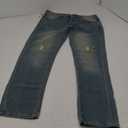 ACEFAST INC Men Ripped Straight Denim Jeans Retro Button Fly Pants Fashion Trousers Blue Size 33