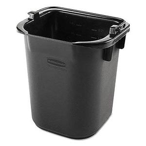Rubbermaid Commercial Products Heavy-Duty Cleaning Pail 5-Quart Black Utility Bucket with Built-In Spout and Handle for House Cleaning/Storage/Livestock Feeding