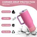 yoelike 2 PCS Silicone Boot for Hydrojug Traveler 40 oz Tumbler, Anti-Slip Protective Sleeve for Hydrojug Stainless Steel Tumbler, Bottom Bumper Cover Accessories, Dishwasher Safe, BPA Free (Rose)