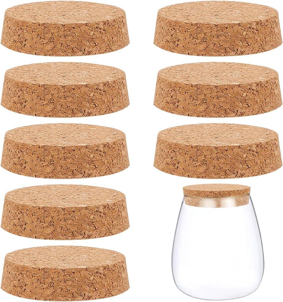 BENECREAT 12Pcs Wooden Tapered Cork Plugs, BurlyWood Soft Wood Corks for Wine Beer Bottle Crafts, 2.4inch in Diameter, 15mm Thick