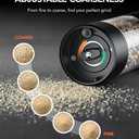 FORLIM Electric Salt and Pepper Grinder Set, USB Rechargeable, Automatic Salt Pepper Mill Grinder with Dust Cover, One-Button Control, Adjustable Coarseness, Warm LED Light (2 Packs, Black)