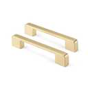 Rergy 10 Pack Golden Cabinet Handles Brushed Brass Cabinet Pulls - 4inch Kitchen Drawer Pulls Modern Dresser Drawer Hardware Zinc Alloy Pulls for Kitchen, Livingroom, Bathroom