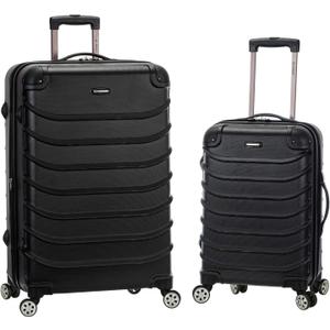 Rockland Speciale Hardside 2 Piece Expandable Spinner Luggage Set, (20"/28"), Black