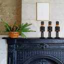 3 Pcs Christmas Nutcracker Ornaments 10 Inch Wooden Black Nutcracker Soldier African American Nut Cracker Figures Modern Minimalist Christmas Table Centerpiece Decor for Tabletop Mantle Fireplace Home