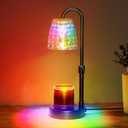 Candle Warmer Lamp with Timer Dimmer, 8 Colors LED Changing, Candle Lamp with RGB Model Adjustable Height for All Size Scented Candles with 2 Bulbs, Birthday Gifts for Women