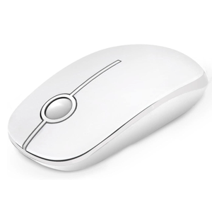 VssoPlor Wireless Mouse, 2.4G Slim Portable Computer Laptop Mouse with Nano Receiver Quiet Silent Optical Mice for Notebook, PC, Laptop, Computer-White