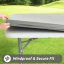 LURKA Rectangle PU Leather Table Cover/Tablecloth with Elastic Fitted Edge  Waterproof, Oil-Proof, Scratch-Resistant, Wipeable Protector for Dining, Kitchen, Outdoor Picnic, Party (Silver, 4FT) (48" x 30" (Rectangular))