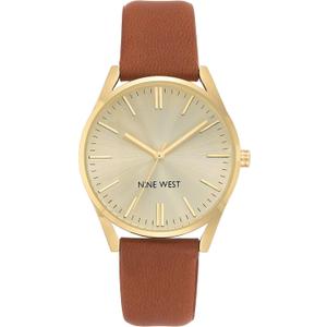 Nine West Women's Strap Watch (Brown/Gold)