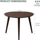 Small Oval Coffee Table, 100% Solid Wood Coffee Tables Mid Century Modern Table for Living Room, Side Table End Tables for Home (Walnut Wood Color, 25.59''x17.51''x19.68'')