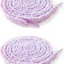 2 x UamGlsob Fuzzy Shoe Laces for Sneakers, 2/5"(10mm) Cute Wide Thick Plush Soft Fluffy Shoelace Strings for Trainers & Canvas (Purple)