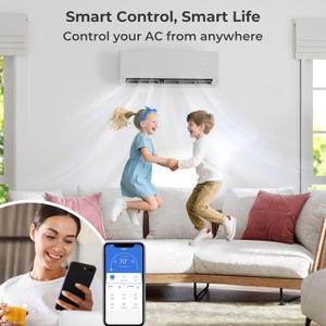 GarveeHome 28000 BTU 3 Zone Mini Split AC/Heating System, Wifi Enabled 20 SEER2 208-230V 3 Zone 9000 + 9000 + 12000 BTU Ductless Split Unit AC w/Pre-Charged Condenser, Heat Pump