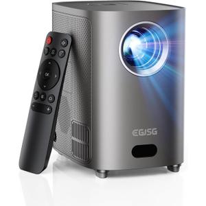  Projector with WiFi and Bluetooth, 4K Outdoor Projector with Carry Bag, Portable Movie Projector with Zoom Function, Home Theater Projector for Phone/TV Stick/PC