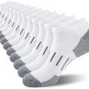 Heatuff Men's Athletic Ankle Socks Moisture Wicking Cushion Running Low Cut Sock 6 Pack One Size