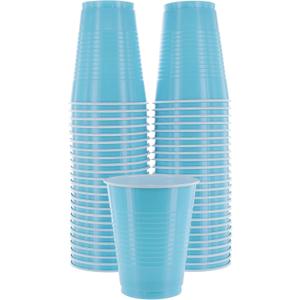 Disposable Plastic Cups, Blue Colored Plastic Cups, 18-Ounce Plastic Party Cups, Strong and Sturdy Disposable Cups for Party, Wedding, Christmas, Halloween Party Cup, 50 Pack