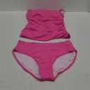 Eomenie Women's Swimsuit Tankini Tummy Control Bathing Suits Two Piece Full Coverage Slim Swim Suits with High Waisted Bottom (Large, Hot Pink-Ribbed)