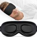 Sleep Mask for Men Women - 100% Blackout Eye Masks for Sleep - 3D Soft Sleeping Mask for Side Sleepers - Zero Pressure Lash Extensions Eye Cover Shade for Airplane Travel Essentials, Black