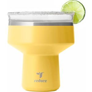 REDUCE Saltini 16 oz Cocktail Tumbler - Insulated Margarita Tumbler with Lid - Keeps Drinks Cold for 10 Hours - 360 Sippable Martini Glass Alternative - Shatterproof, Perfect for Parties - Pineapple