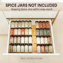 Bamboo Spice Drawer Organizer, (Need 3.1 Deep Drawer) Expandable 4 Tier Spice Rack for Cabinet (From 12" to 23" Wide), Seasoning Storage Insert, Spice Organizer for Drawer,Jars Not Included