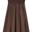 Sleeveless V Neck Midi Dress for Women Casual Summer Solid Smocked Waist A Line Flowy Dresses with Pockets (M)