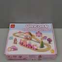 Lehoo Castle Wooden Train Set - Unicorn Train Set for Toddlers 2-4, Wooden Train Track Toddler Girl Toys, Pink Train Fantasy Toys for 3 4 5 6 7 Year Old Girl