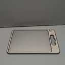 Double Sided Titanium & Wheat Straw Cutting Board, 14.4"*9.8" Non Toxic Lightweight Chopping Board, Separately Handle Meat and Vegetables, Dishwasher Safe (Gray)