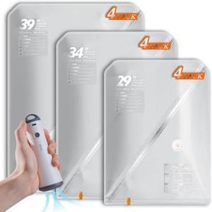 Vacbird Vacuum Seal Bags for Clothing with Rechargeable Cordless Pump, 12 Pack Compression Packing Bags, Space Saver Storage for Seasonal Clothes Bedding Blanket Pillows Comforters Luggage Travel