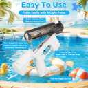 Shappy Water Gun M416 Drinking Squirt Alcohol Shot Gun 12 x 4.9 Inch 4 Oz/120 ml Food Safe Tailgates Beach Swimming Pool Summer Bachelor Party Long Range Stream Beer Beverage Shooter Gift(White)