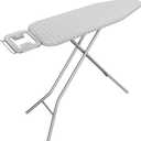 Yaheetech Foldable Ironing Board, Heavy Duty Iron Board with 9 Adjustable Heights, 4 Layer Cover and Safety Iron Rest, 52X14 Compact and Space Saver Iron Board for Home Laundry Room Use, Gray&White (52"L x 14"W)
