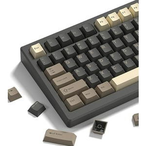 Womier Double Shot PBT Keycaps Set 138 Keys, Cherry Profile Custom Keycaps 60 65 75 100 Percent for 61/64/68/84/87/100/104/108 Retro Gaming Mechanical Keyboard, Brown Gray