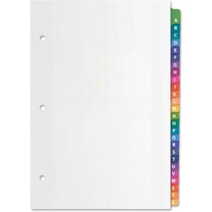 Sayglossy 1 Set A to Z Tab Alphabet Dividers for 3 Ring Binder 5 1/2 x 8 1/2 Inch Binder Dividers Customizable Table of Contents Page with A to Z Tabs for Student Teacher Office Organize (Multicolor)