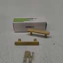 2-Pack Solid Brass Cabinet Pulls, Gold Handles for Cabinets, Gold Dresser Drawer Pulls, Modern Kitchen Hardware, 3 Inch Hole Center, Brushed Finish