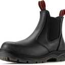 SUREWAY Men's Slip On Work Boots for Men,Upgraded Slip/Water Resistant,Static Dissipative,Fire Station Mechanic Work Boots/Shoes (Size 13, Black Composite-Toe)