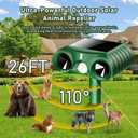 2026 Upgraded Solar Ultrasonic Animal Repellent Outdoor,Deer Repellent Devices Waterproof,Motion Activated Cat Repellent Outdoor,Squirrel Raccoon Skunk Rabbit Dog Bird Deterrents for Yard (4 Pack-02)