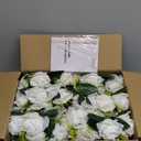 NUPTIO Pcs of 6 Fake Flower Ball Arrangement Bouquet,15 Heads Plastic Roses with Base, Suitable for Our Store's Wedding Centerpiece Flower Rack for Parties Valentine's Day Home Dcor (Pure White) (6 Pcs)