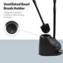 Casabella Bowl Brush & Plunger Combo - Heavy-Duty Toilet Plunger and Cleaning Brush, Ergonomic Handles, Durable Bowl Brush, Tackles Tough Clogs, Discreet Storage, Black