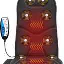 COMFIER Massage Seat Cushion Back Massager with Heat,10 Motors Vibration Chair Pad（Not Shiatsu,Rolling Massage,Chair Massager for Office/Home(Not for Car)