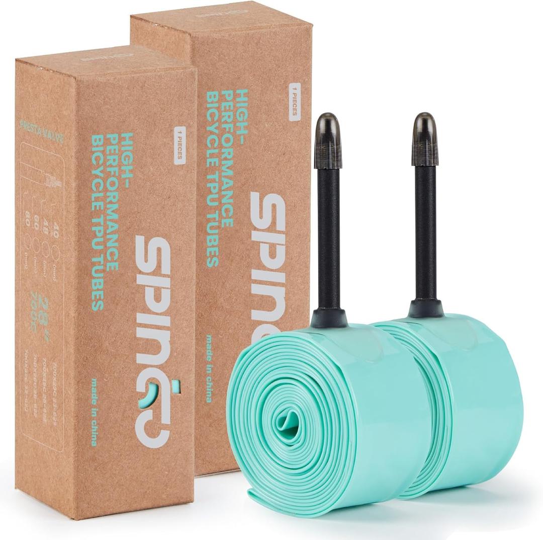 2-Pack SPINGO TPU Inner Tube 700C x 23c-32c / 700C x 35c-43c with 48mm/60mm/80mm Presta Valves TPU Bike Tube Lightweight Bicycle Spare Tire