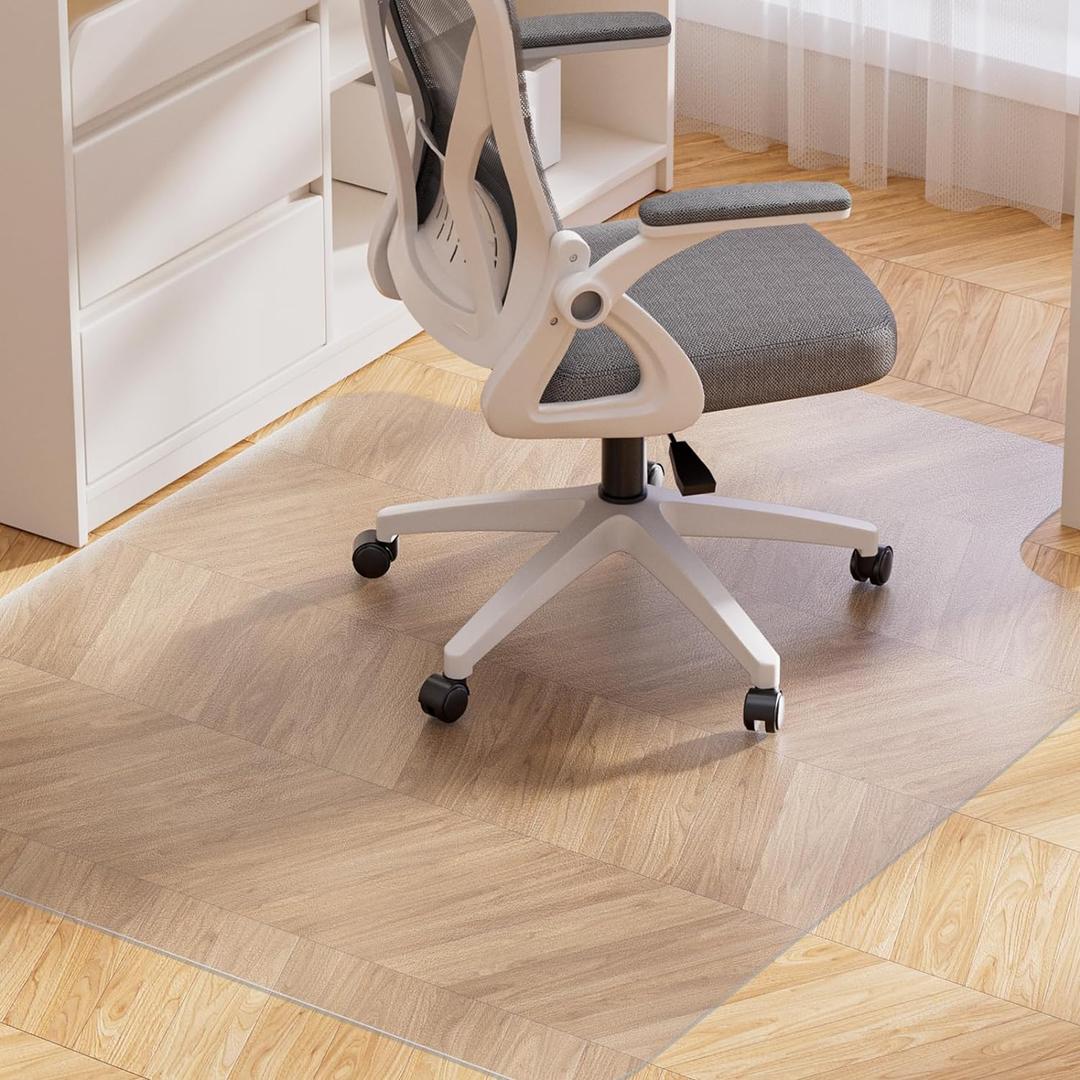 Yecaye Desk Chair Mat for Hardwood Floor, 48"36" Office PVC Computer Chair Mat, Floor Protector for Rolling Chairs (Transparent)