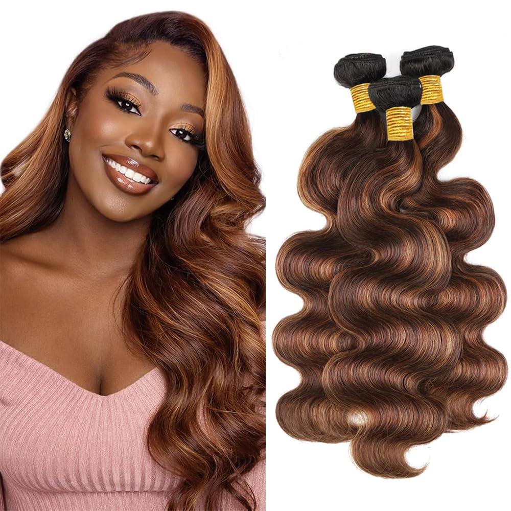 Ombre Human Hair Bundles 4/30 Body Wave Bundle 22 24 26 Inch 300g/Pack Brazilian Virgin Hair 3 Bundles 4/30 Color Human Hair Extensions