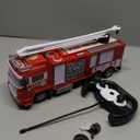 RC Fire Truck Rescue Engine Radio Remote Control w/ Music and Flashing Lights Rechargeable Battery