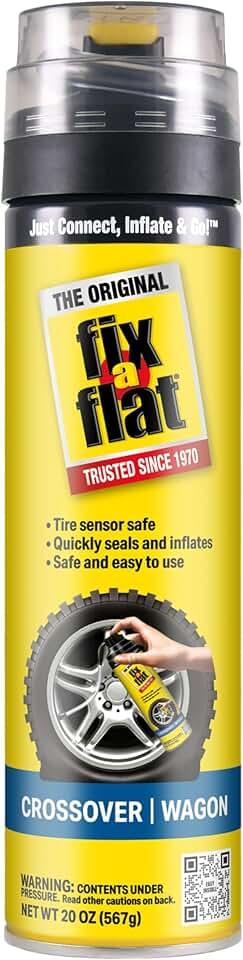 Fix-A-Flat S60430 Aerosol Emergency Flat Tire Repair and Inflator, for Large Tires, Eco-Friendly Formula, Universal Fit for All Cars and Small Trucks/SUVs, 20 oz. (Pack of 1)