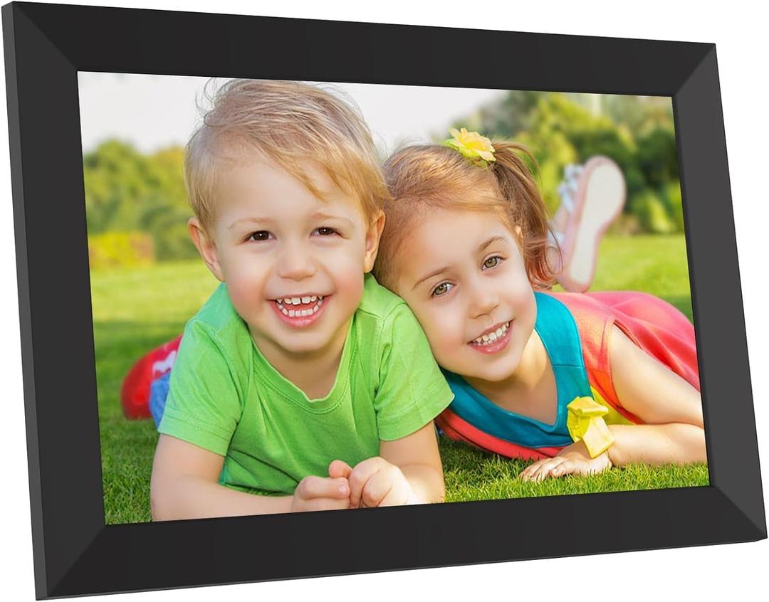 Digital Picture Frame 10.1 Inch, WiFi Digital Photo Frame with 16GB Storage, IPS HD Touchscreen, Instant Photo & Video Upload via Uhale APP, Wall-Mounted, for Mom, Housewarming Black
