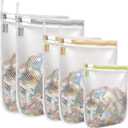 5 Pack Mesh Laundry Bags for Delicates, (2L+2M+S) Washing Machine Wash Bags, Reusable and Durable Mesh Wash Bags for Blouse, Hosiery, Underwear, Bra, Lingerie Baby Clothes