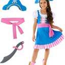 Morph Girls Pirate Costumes, Pirate Costume Girls Halloween Costumes For Kids, Toddler Halloween Costume Girl (Medium)