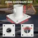 Stationary Dock Base Plate Hardware, 4.7" X 4.7" Heavy Duty Floating Dock Hardware, Boat Dock Hardware Rust Spraying Coat, Stationary Dock Hardware Secure Dock to Prevent Sinking