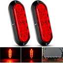 Nilight 6 Inch Oval Red LED Trailer Tail Light Surface Mount 2PCS 10 LEDs Waterproof Stop Brake Turn Trailers Lights for Truck RV Boat Bus Lorry Camper Van Caravan